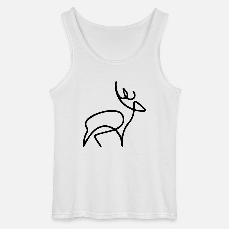 oneline Hirsch - Gildan Männer Tank Top - Weiß