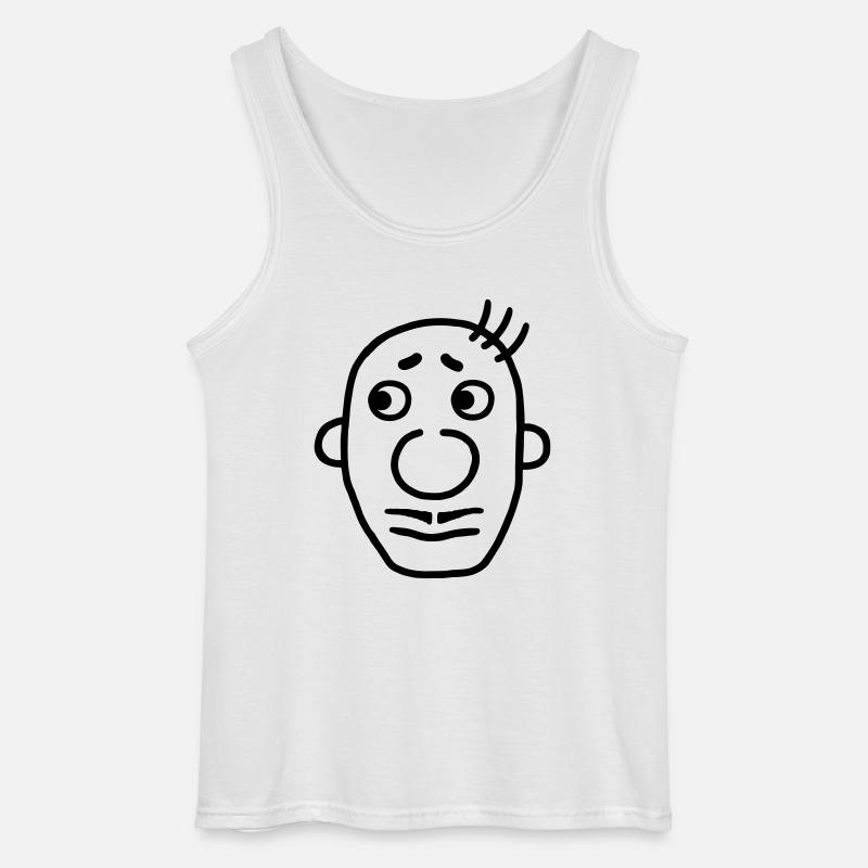 Mann mit Schnurrbart / Oberlippenbart - Gildan Männer Tank Top - Weiß
