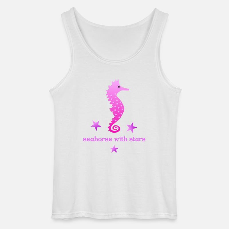 rosa Seepferdchen mit Sternchen - Gildan Männer Tank Top - Weiß