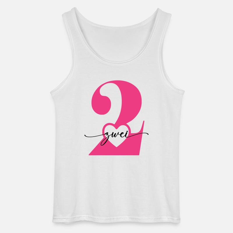 Ziffer Zwei 2 mit Herz - Gildan Männer Tank Top - Weiß