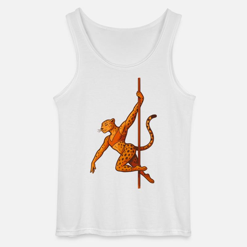 Pole Dance Leopardin Poledancerin Geschenk - Gildan Männer Tank Top - Weiß