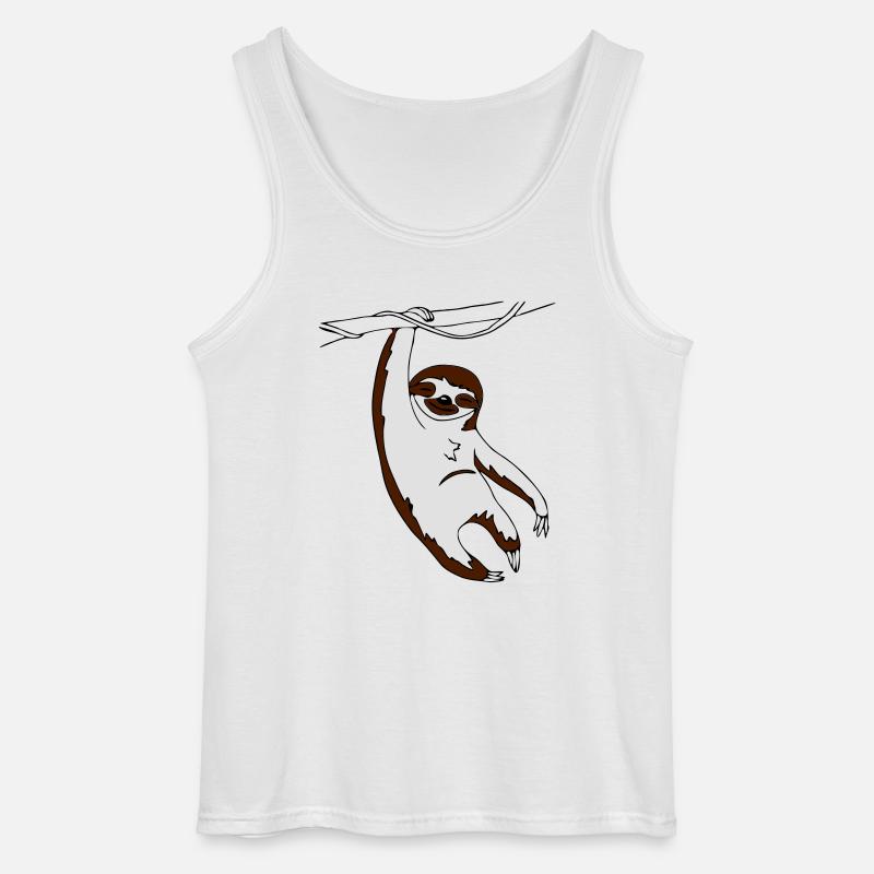 Faultier hängend am Baum - Gildan Männer Tank Top - Weiß
