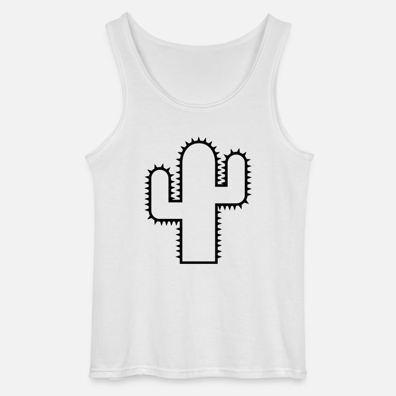 Kaktus - Gildan Männer Tank Top - Weiß