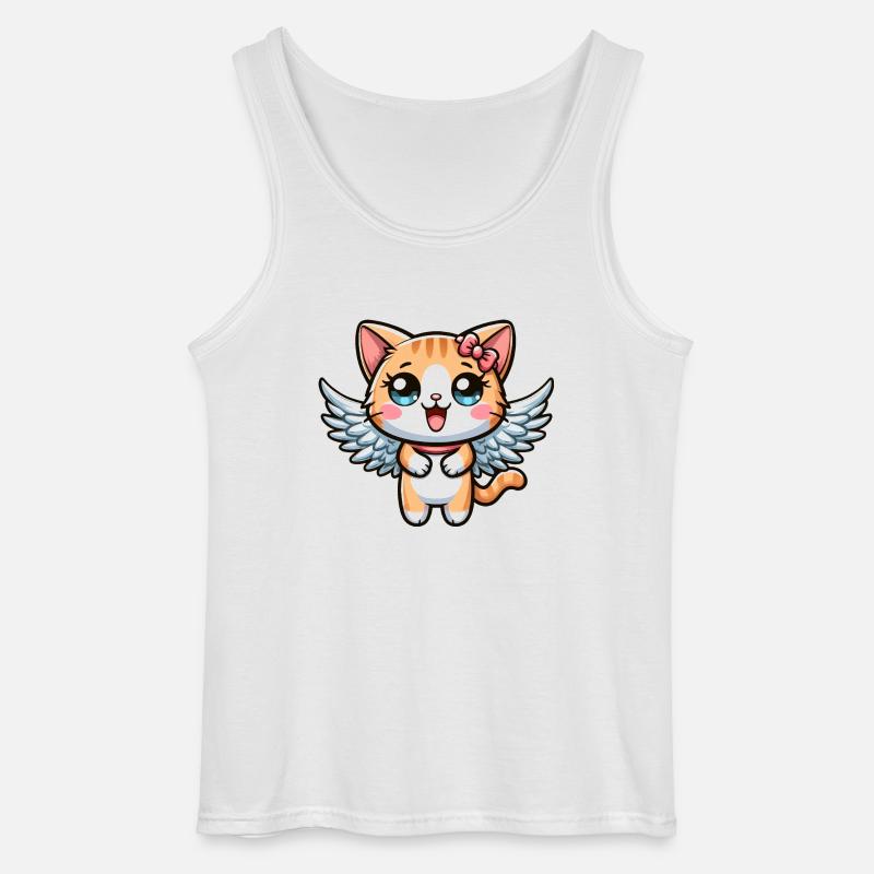 Süßer Katzenengel Comic - Gildan Männer Tank Top - Weiß