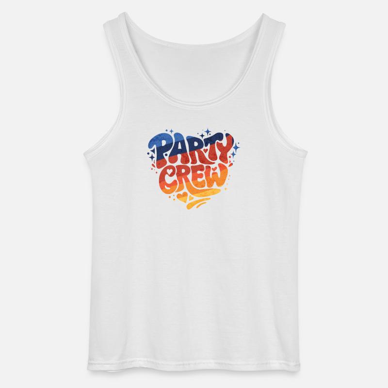 Party Crew Herz Gradient - Gildan Männer Tank Top - Weiß