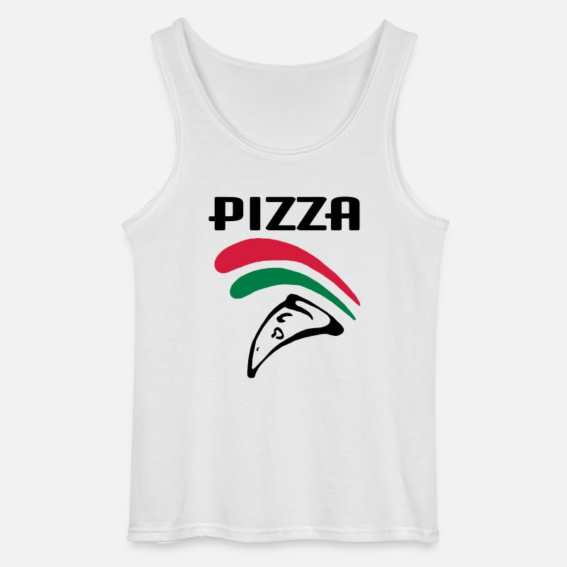 Pizza (3c) - Gildan Männer Tank Top - Weiß