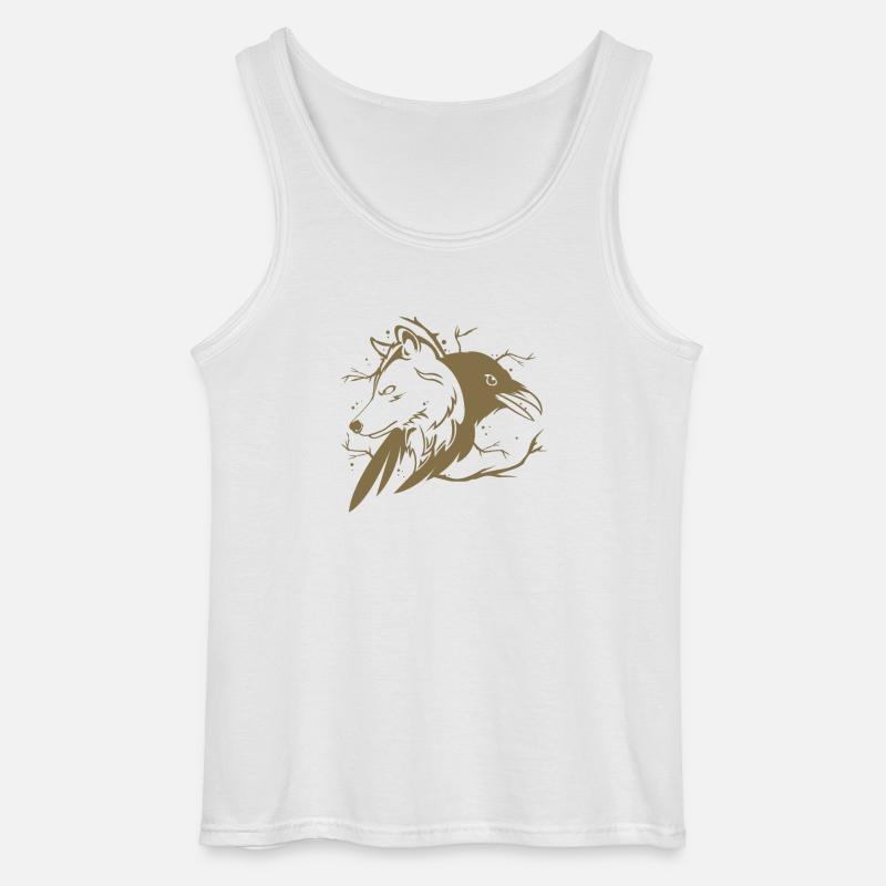 Wolf Rabe - Gildan Männer Tank Top - Weiß