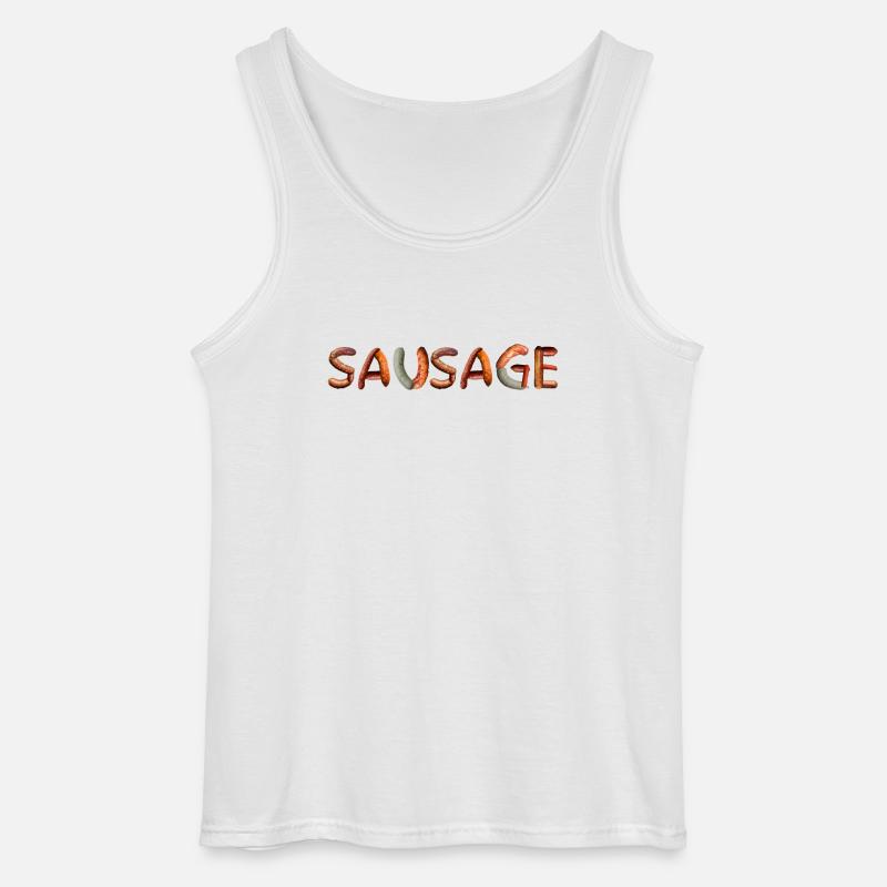 Wurst Sausage Fleisch Fleischesser - Gildan Männer Tank Top - Weiß