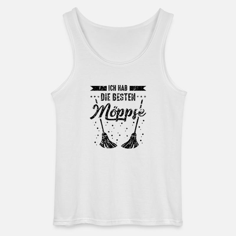 Möps Möpse Wischmop - Gildan Männer Tank Top - Weiß