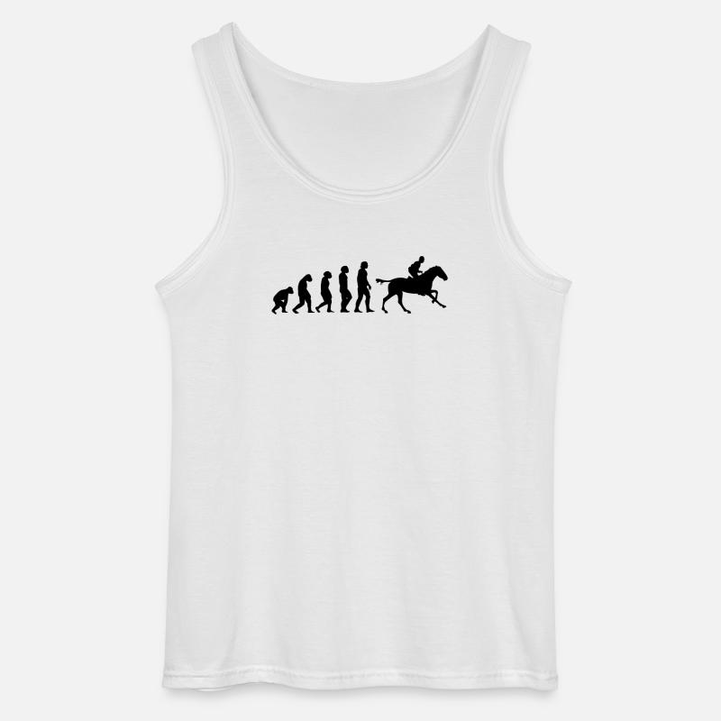 Pferde Reiten Evolution - Gildan Männer Tank Top - Weiß