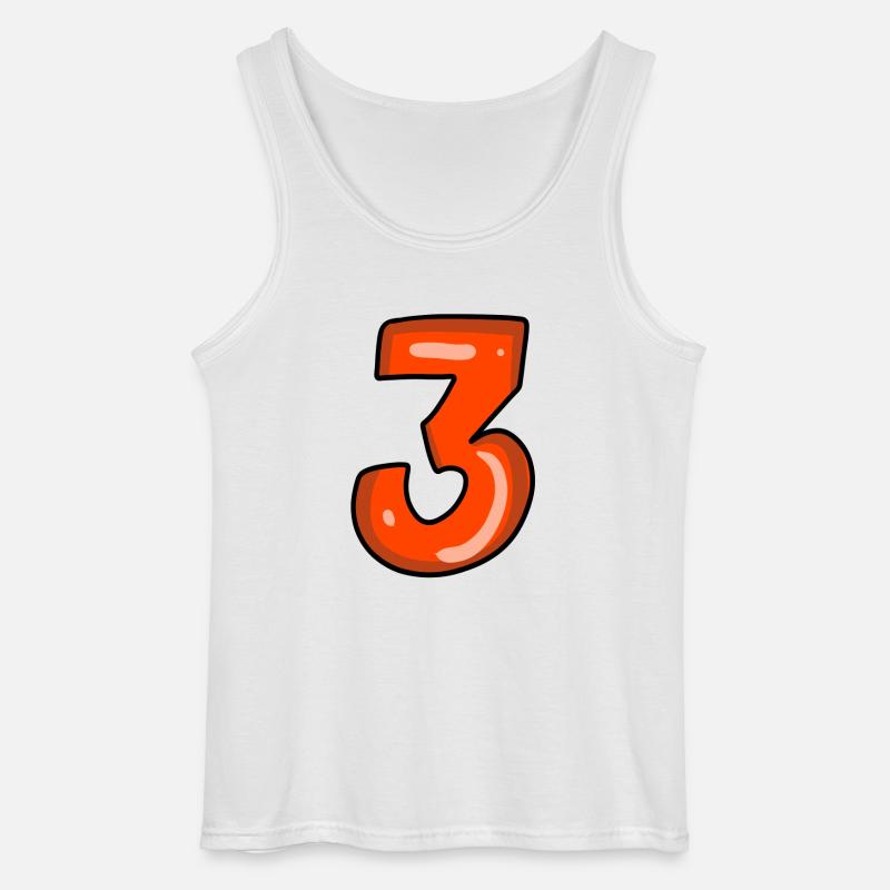 3 rot - Gildan Männer Tank Top - Weiß