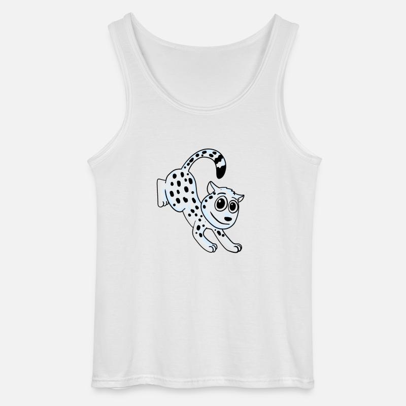 Schneeleopard Leopard - Gildan Männer Tank Top - Weiß