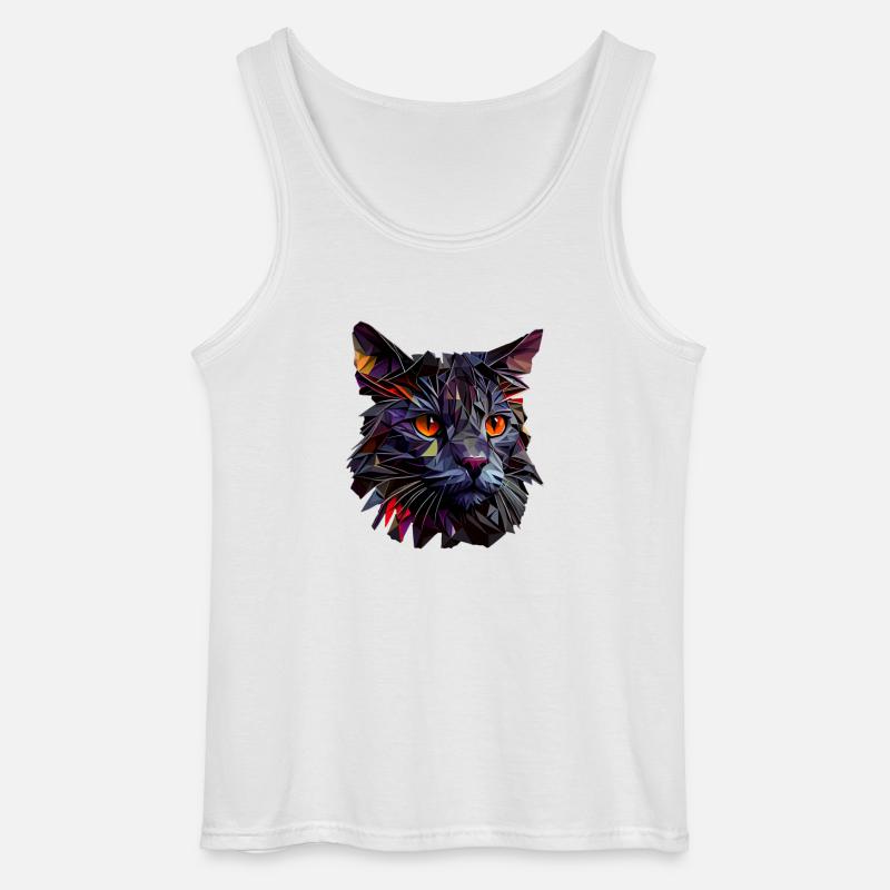 Katze Katzen Kätzchen Polygon Katze - Gildan Männer Tank Top - Weiß