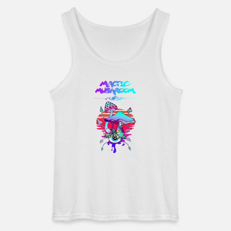 Magic Mushroom Sunset - Gildan Männer Tank Top - Weiß