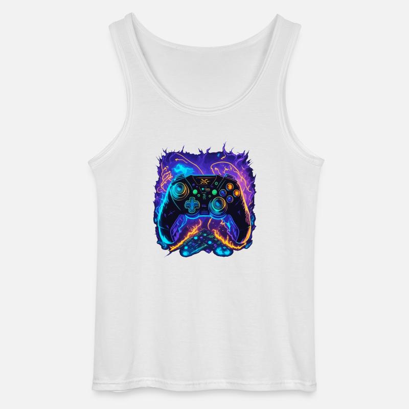 Powerful Gaming Controller Art - Gildan Männer Tank Top - Weiß