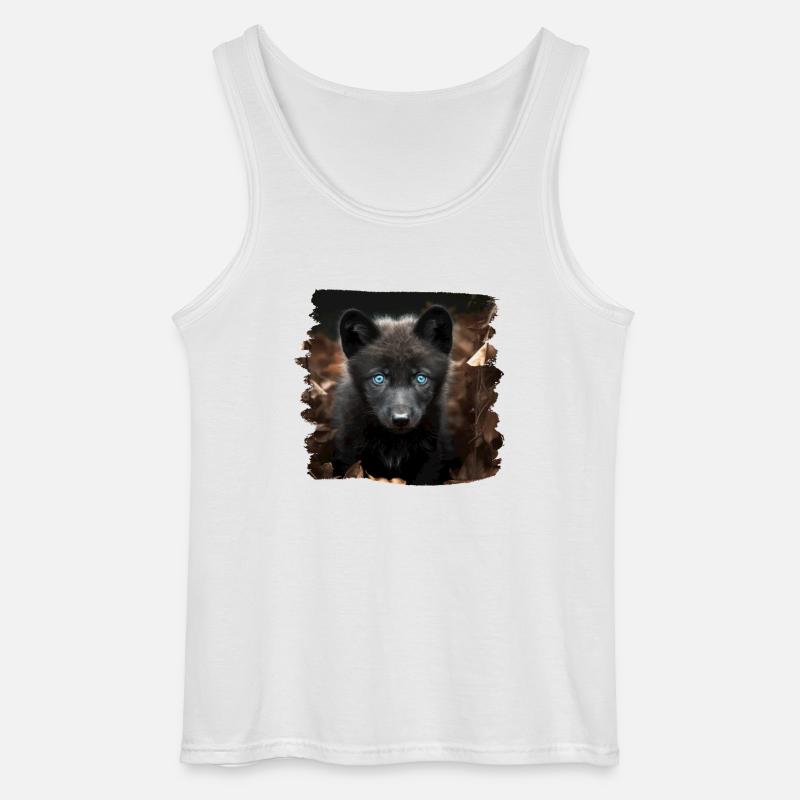 Wölfe realistic Wolf - Gildan Männer Tank Top - Weiß