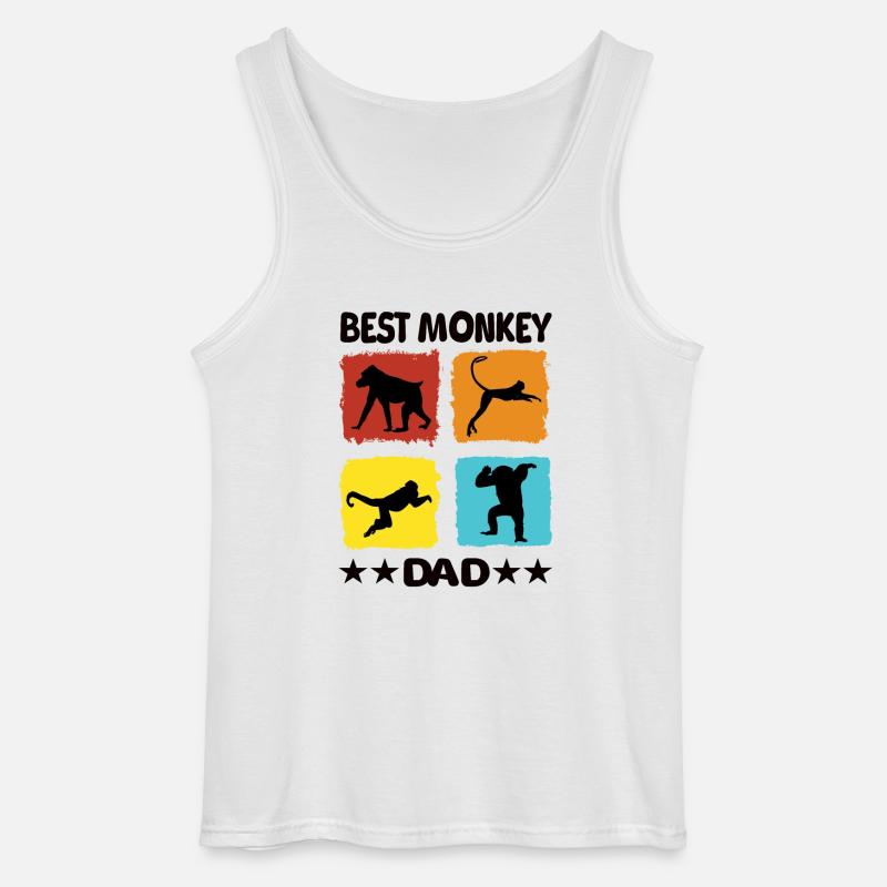 Best Monkey Dad - Gildan Männer Tank Top - Weiß
