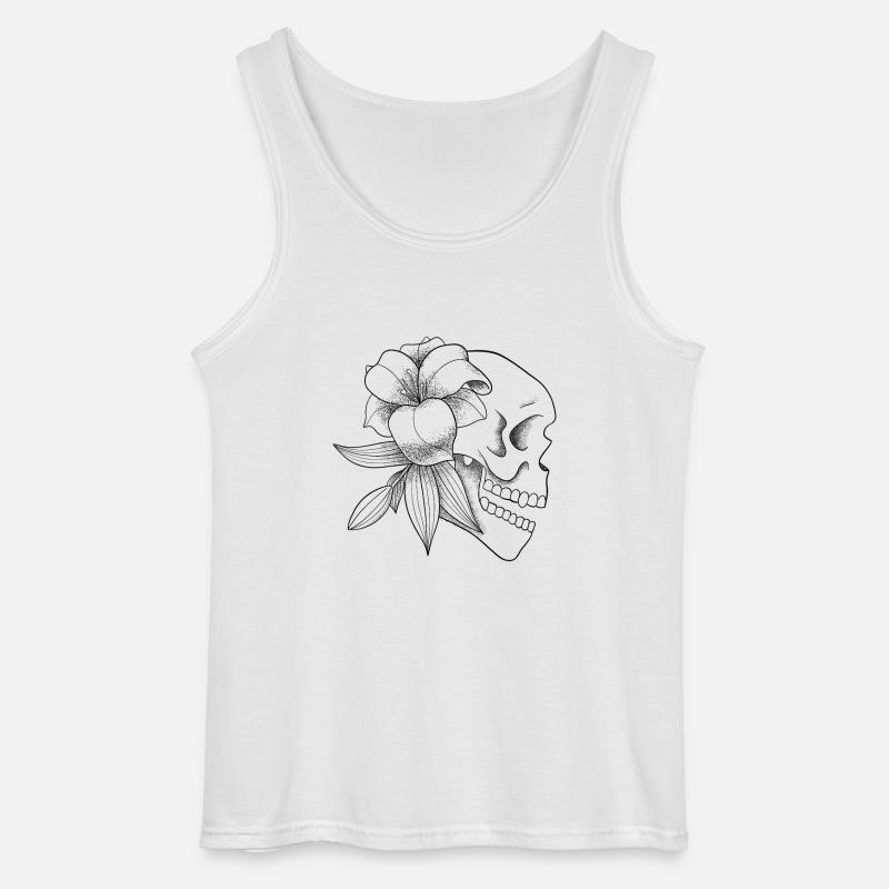 Schädel Schwarz - Gildan Männer Tank Top - Weiß