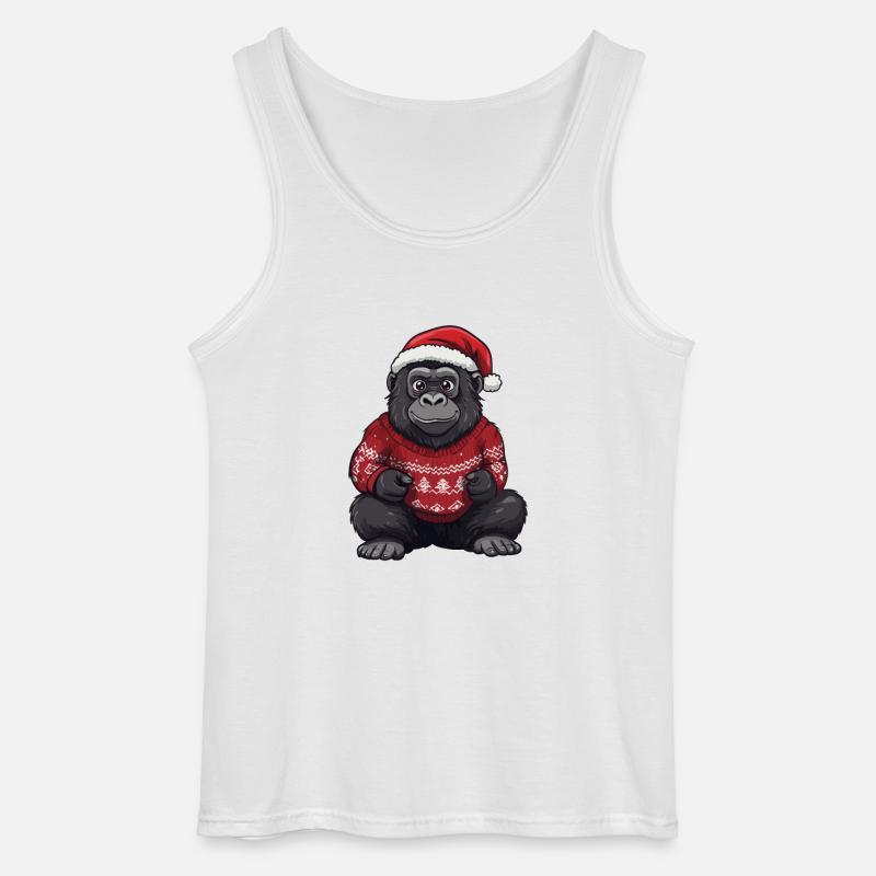 Gorilla Weihnachten Comic - Gildan Männer Tank Top - Weiß