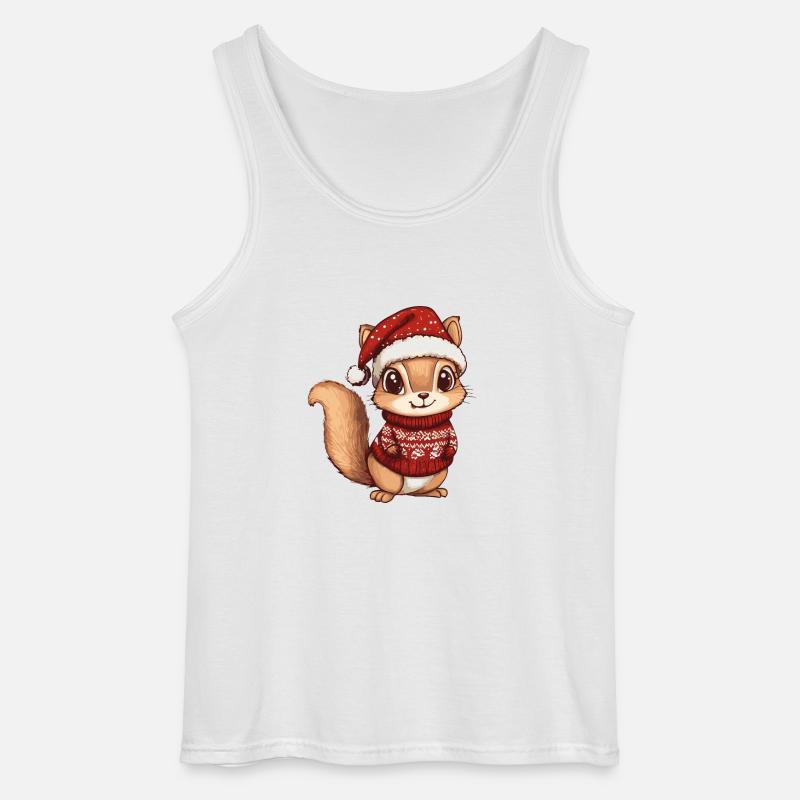 Squirrel Christmas Comic - Gildan Men’s Tank Top - white