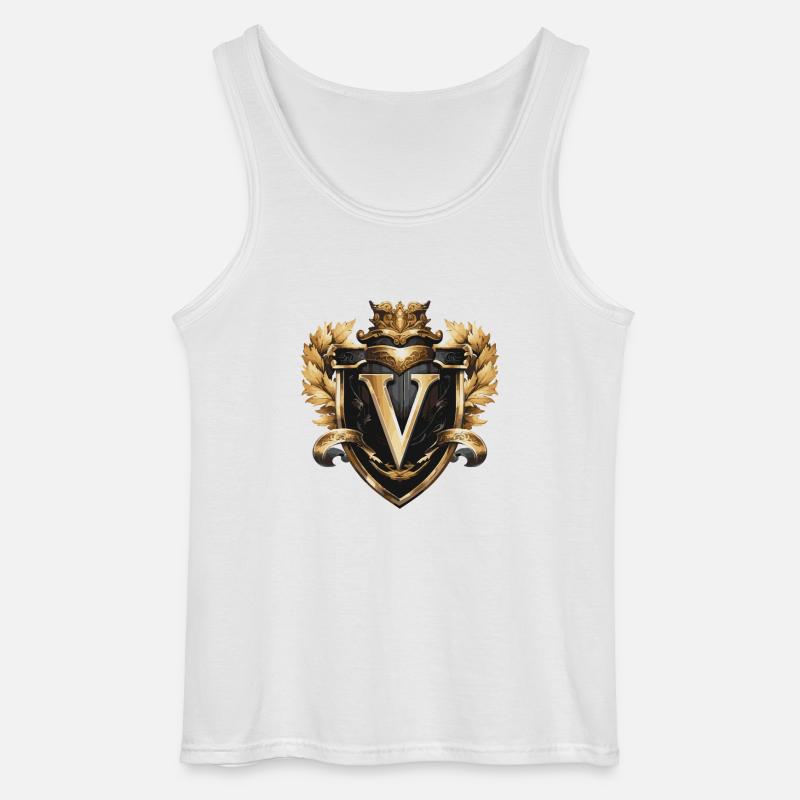V Buchstabe Logo Krone - Gildan Männer Tank Top - Weiß