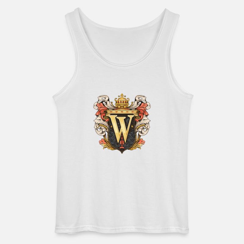 W Buchstabe Logo Krone - Gildan Männer Tank Top - Weiß
