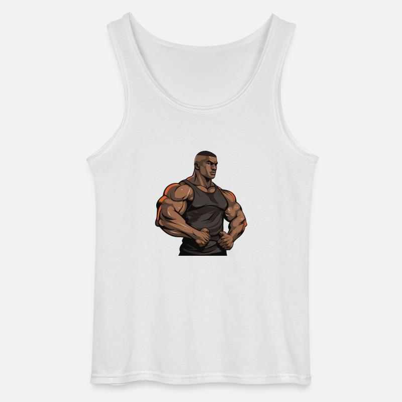 Workout Bodybuilder Muskeln - Gildan Männer Tank Top - Weiß