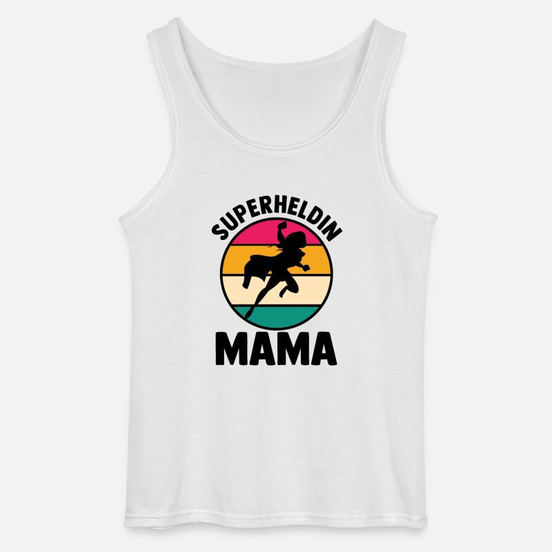 Mutter Superheldin Mama - Gildan Männer Tank Top - Weiß