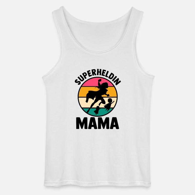 Mutter Superheldin Mama - Gildan Männer Tank Top - Weiß
