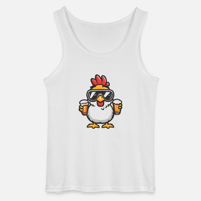 Huhn Apres Ski Bier - Gildan Männer Tank Top - Weiß