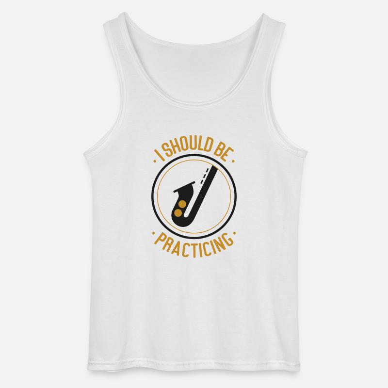 Saxophone I Should Be Practicing - Gildan Männer Tank Top - Weiß