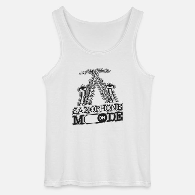 Saxophone Saxophone Mode On - Gildan Männer Tank Top - Weiß