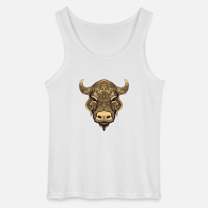 Bulle Porträt Taurus - Gildan Männer Tank Top - Weiß