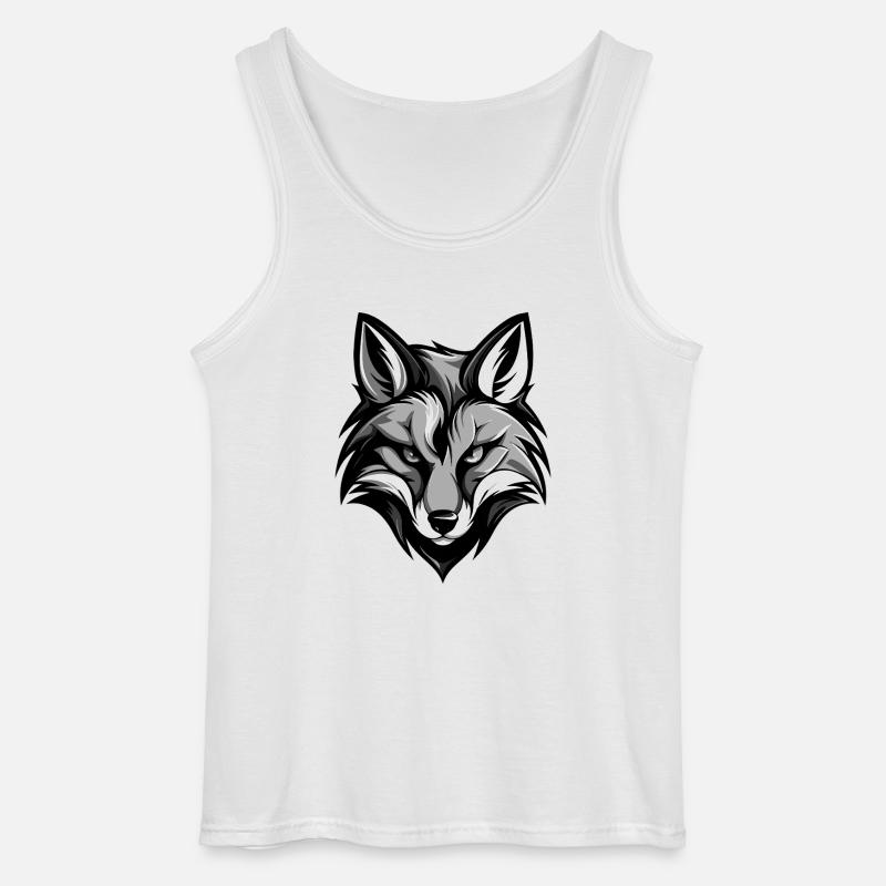 Fuchs Kopf - Gildan Männer Tank Top - Weiß