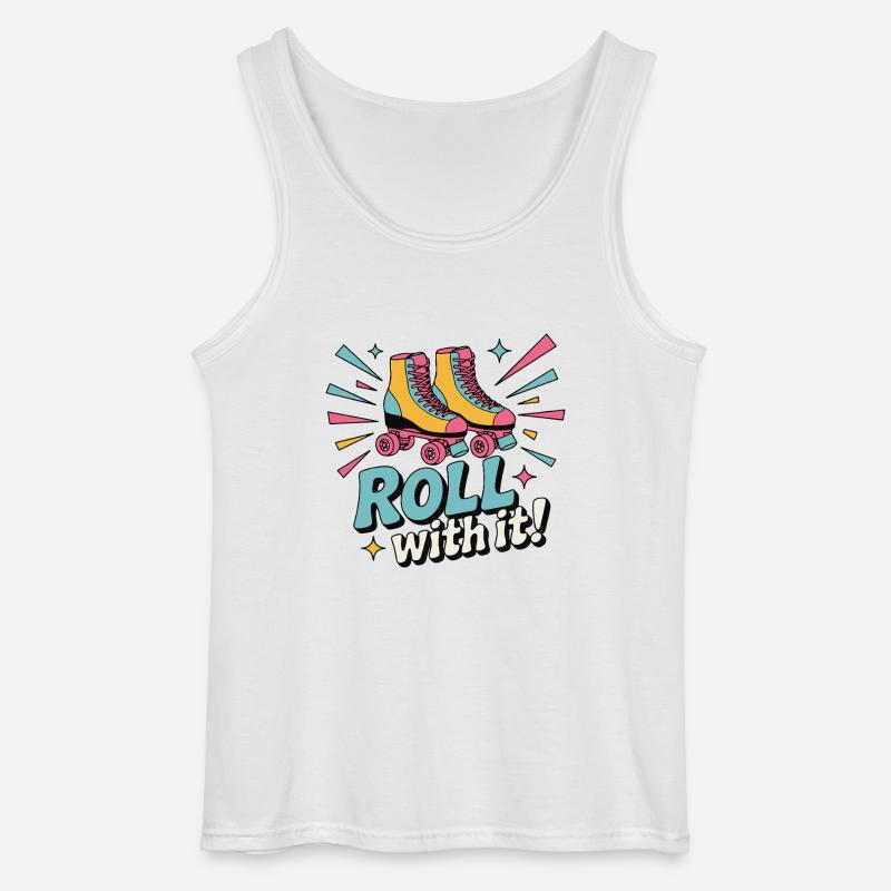 ROLLSCHUHE, ROLLEN SIE DAMIT - Gildan Männer Tank Top - Weiß