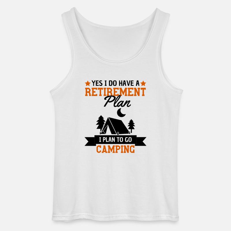Camping Spruch Ruhestand Plan - Gildan Männer Tank Top - Weiß