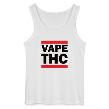 Vape THC - Gildan Men’s Tank Top - white - Front - AI Model Male 185 dark (185cm)