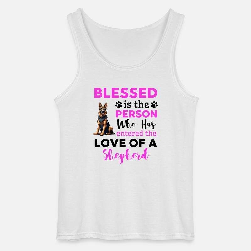 Lustiger Deutscher Schäferhund Spruch - Gildan Männer Tank Top - Weiß