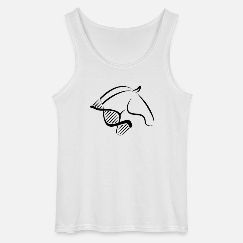 Reiterin Perd DNA Design - Gildan Männer Tank Top - Weiß