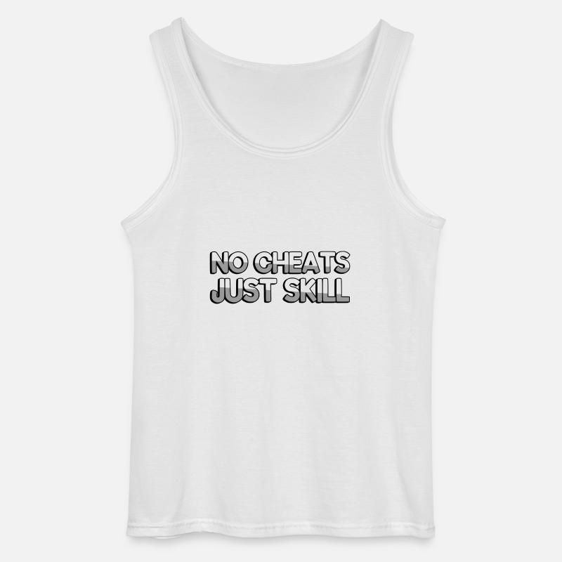 NO CHEATS JUST SKILL - Gaming - Gildan Männer Tank Top - Weiß