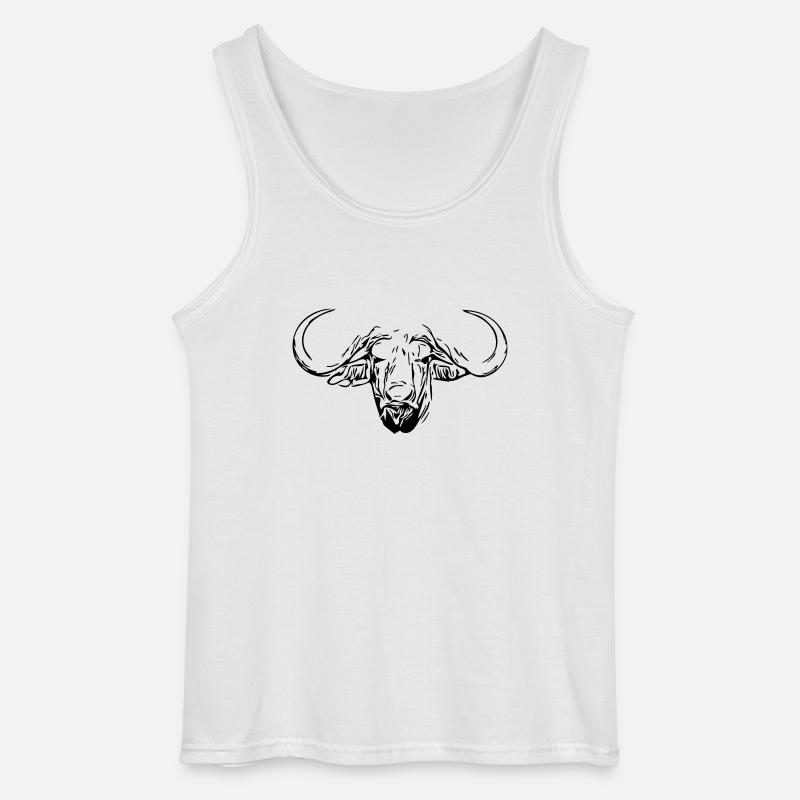 Vannbøffelhode - Gildan singlet for menn - hvit