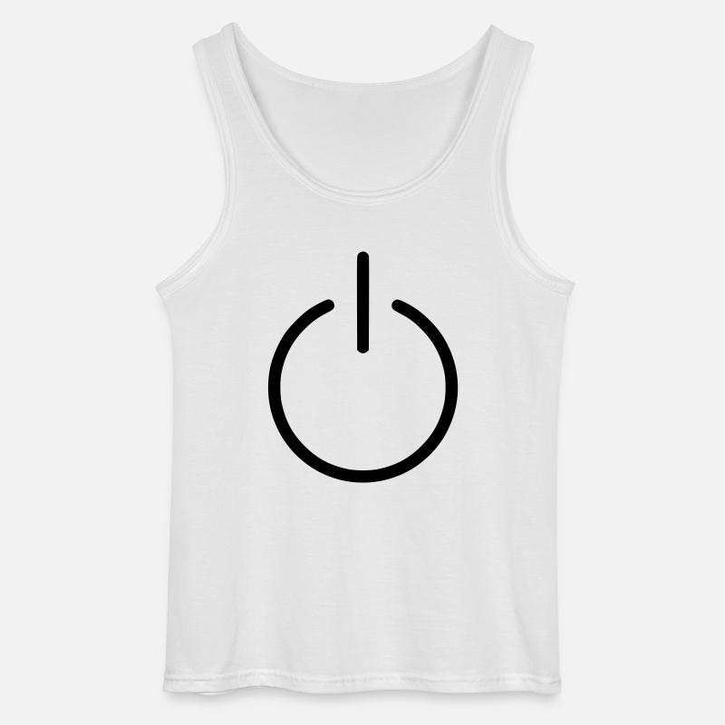 power button - Gildan Männer Tank Top - Weiß