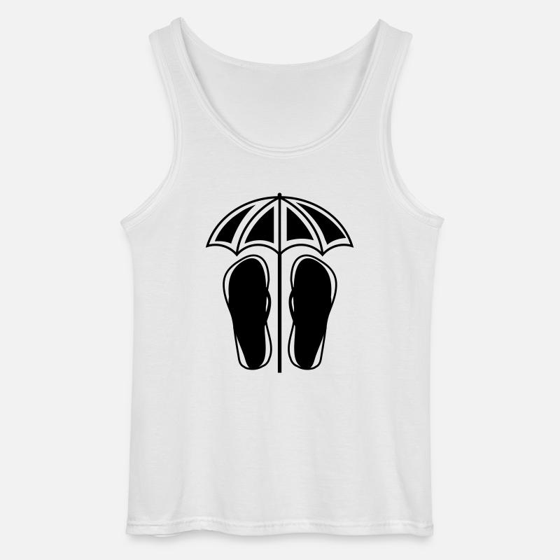 flipflops schirm - Gildan Männer Tank Top - Weiß