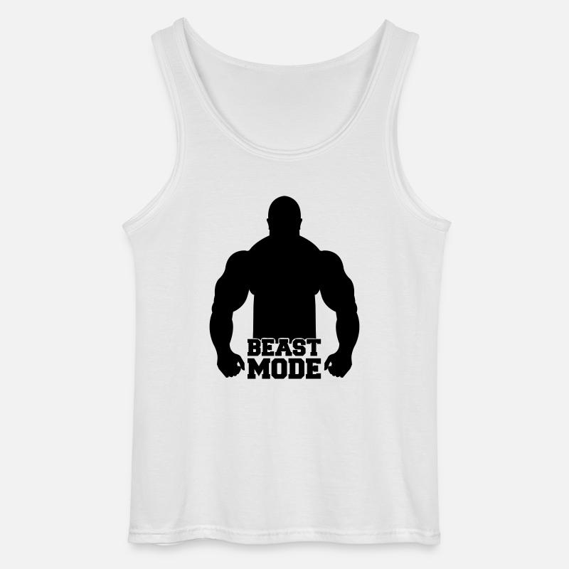 beast_mode - Gildan Männer Tank Top - Weiß