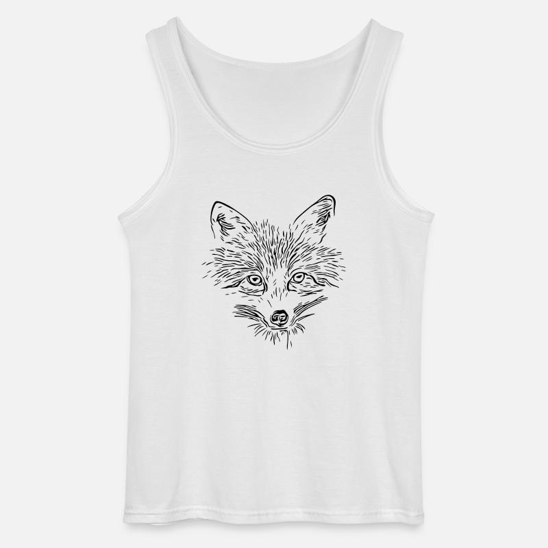 Fuchs Gesicht - Fox Face - Gildan Männer Tank Top - Weiß