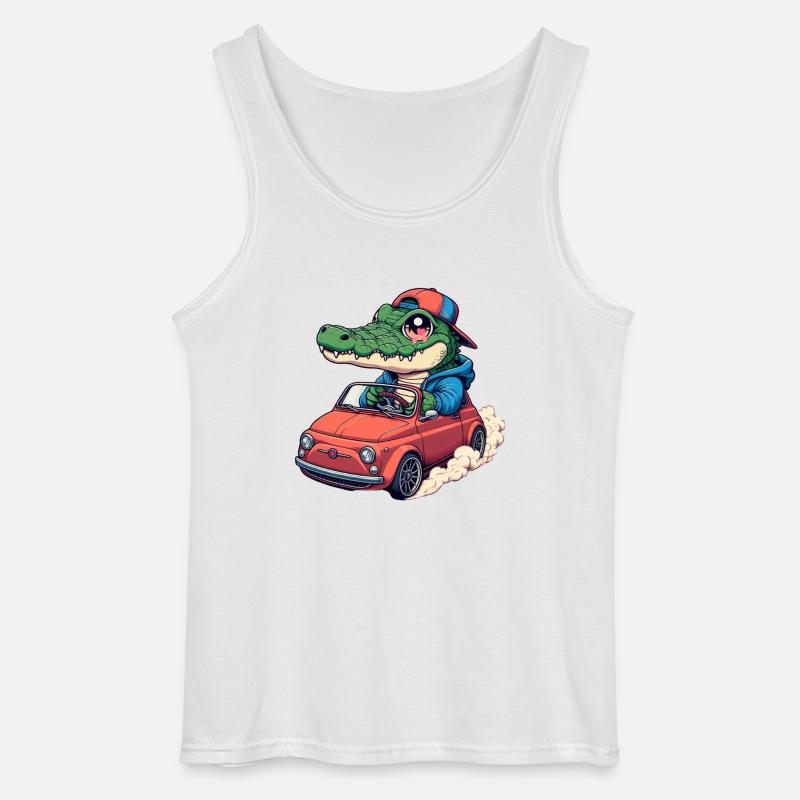 Krokodil-Auto - Gildan Männer Tank Top - Weiß