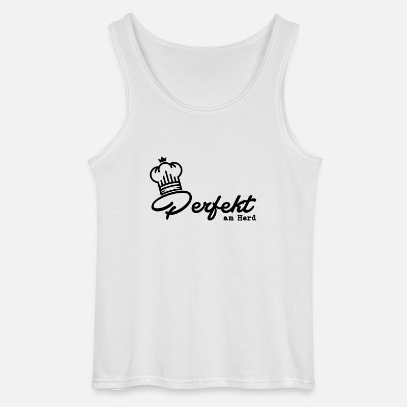 Perfekt am Herd - Gildan Männer Tank Top - Weiß