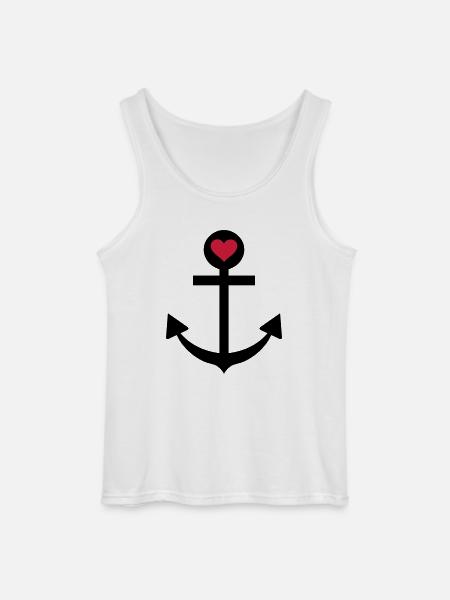 anchor captain star love - Gildan Men’s Tank Top - white