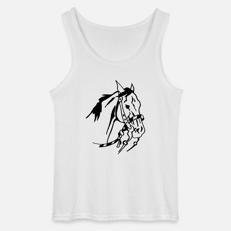 Westernpferd - Gildan Männer Tank Top - Weiß