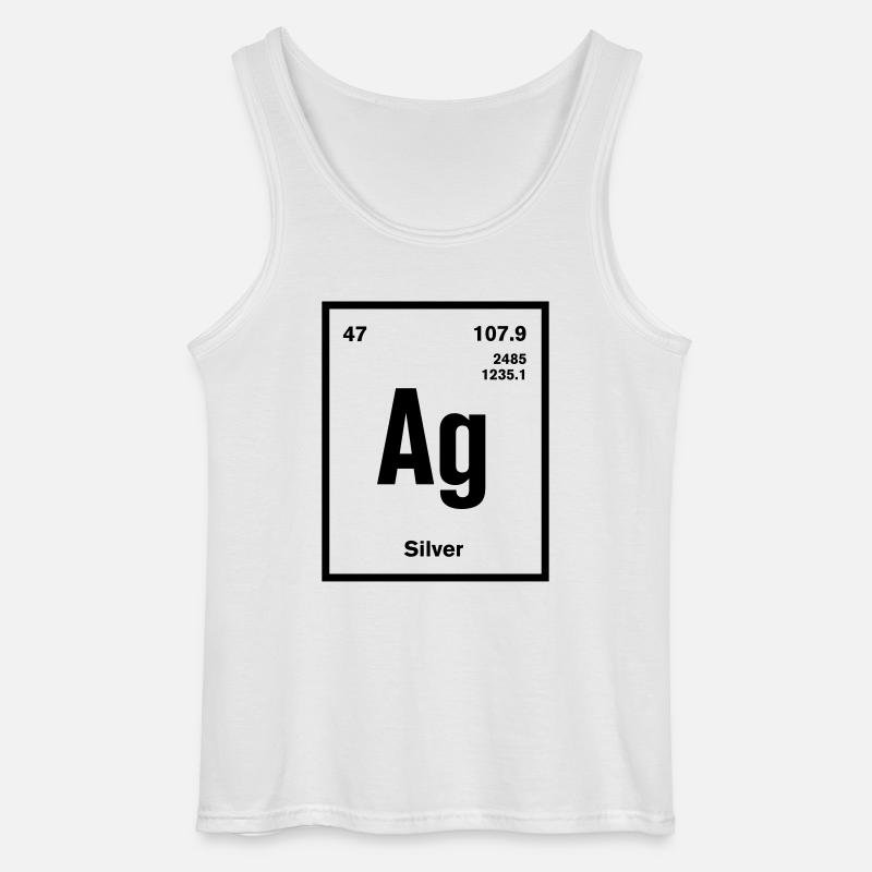 Silver Element im Periodensystem - Gildan Männer Tank Top - Weiß